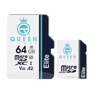 کارت حافظه Micro SD XC کوئین تک مدل A2-V30-433X کلاس 10 استاندارد UHS-l U3 سرعت 65MBps ظرفیت 64 گیگابایت به همراه آداپتور SD